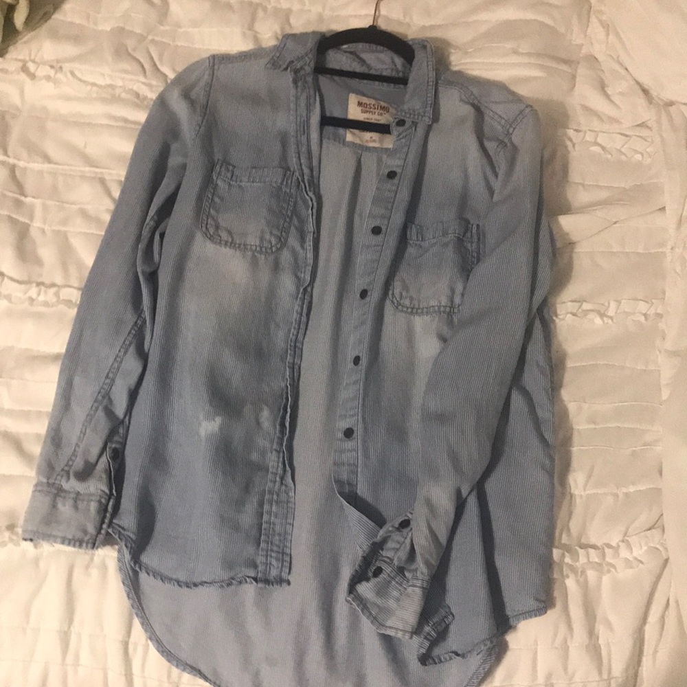Mossimo boyfriend fit XS denim stripe jacket/shirt